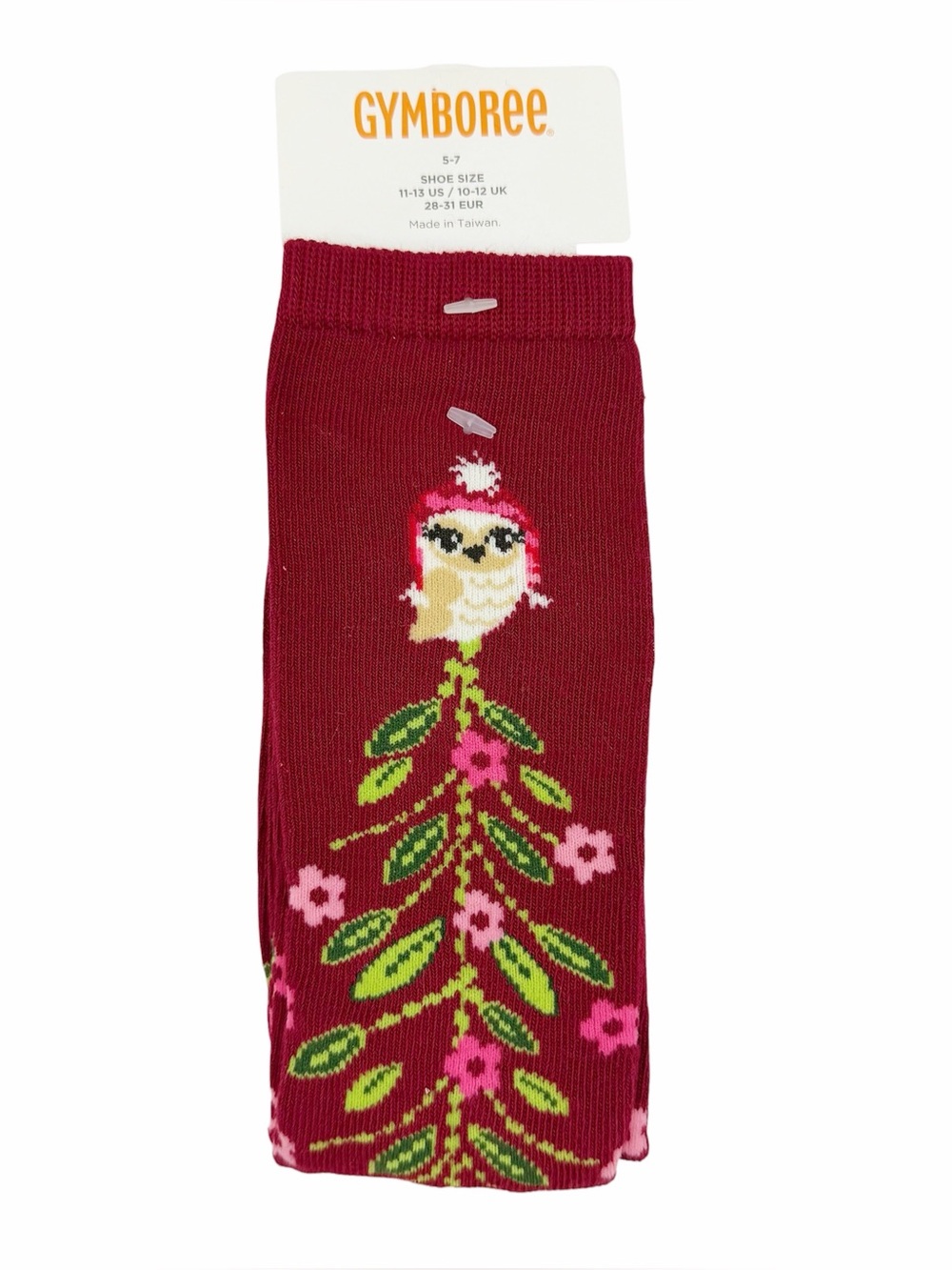 Gymboree 2012 Cozy Owl Winter Holiday Maroon Red Socks Size 5-7